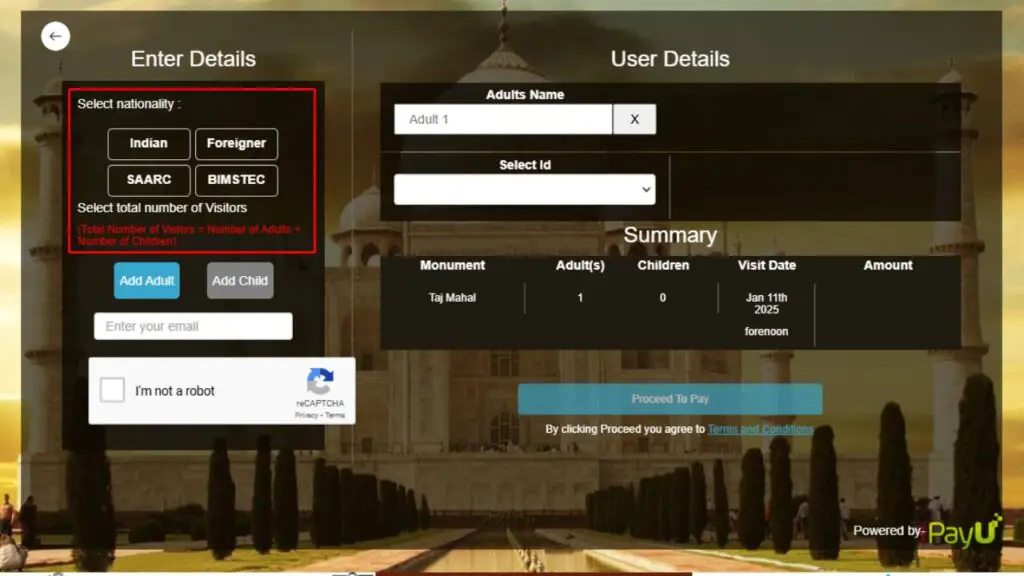 Taj Mahal online Tickets